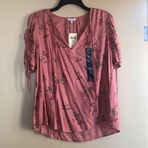 Lucky Brand dusty rose peasant blouse NWT